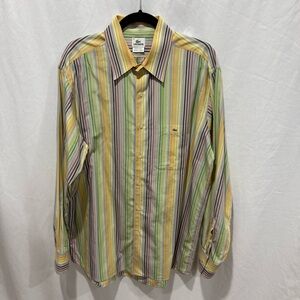 Lacoste Multicolor XL Striped Button Up Shirt Classic Fit Long Sleeve Cotton